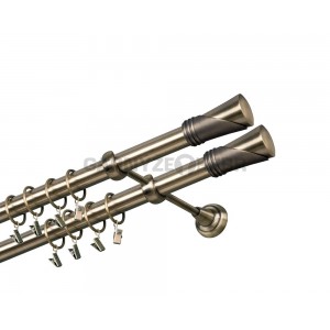 Garnýž kovová 460 cm dvouřadá - dvojitá 25/25 Duncan double Mosaz