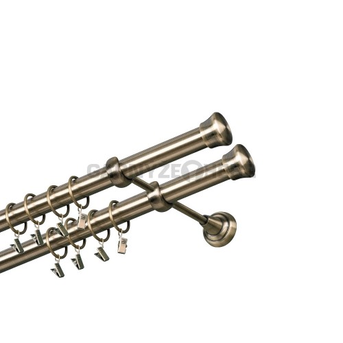 Garnýž kovová 340 cm dvouřadá - dvojitá 25/25 Fulda double Mosaz