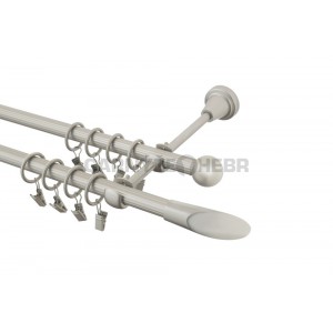 Garnýž kovová 3,2m rýhovaná dvouřadá - dvojitá, Piza, chrom mat