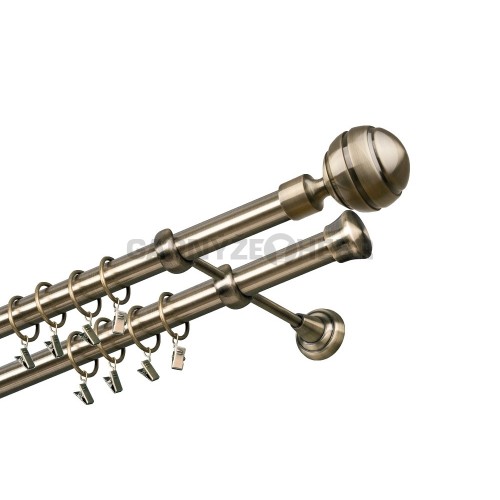 Garnýž kovová 400 cm dvouřadá - dvojitá 25/25 Paola Mosaz