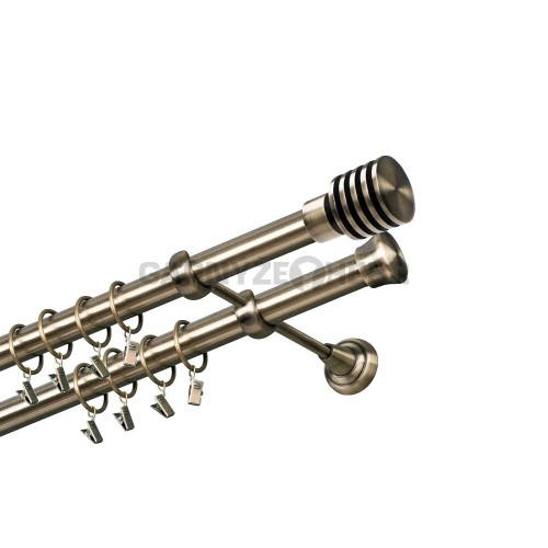 Garnýž kovová 150 cm dvouřadá - dvojitá 25/25 Talarki Mosaz