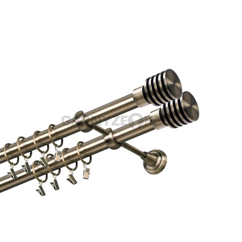 Garnýž kovová 240 cm dvouřadá - dvojitá 25/25 Talarki double Mosaz