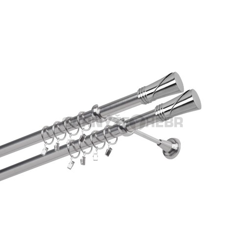 Garnýž kovová 300 cm dvouřadá - dvojitá 25/25 Duncan double Nerez