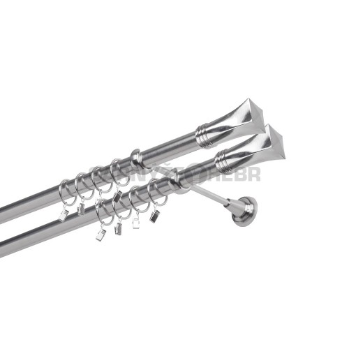 Garnýž kovová 150 cm dvouřadá - dvojitá 25/25 Swing double Nerez