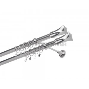 Garnýž kovová 260 cm dvouřadá - dvojitá 25/25 Swing double Nerez