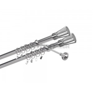 Garnýž kovová 100 cm dvouřadá - dvojitá 25/25 Walchar double Nerez