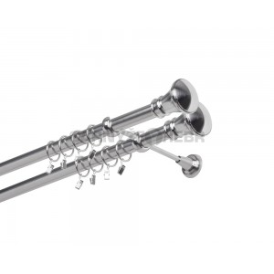 Garnýž kovová 100 cm dvouřadá - dvojitá 25/25 Žezlo double Nerez