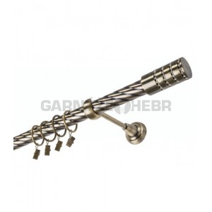 Garnýž kovová 100 cm jednořadá 25 kroucená Cylinder crystal mosaz