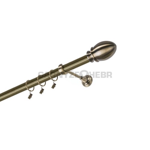 Garnýž kovová 240 cm jednořadá 25 rýhovaná Belluno mosaz