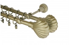 Mušle 16mm double zlatá antik