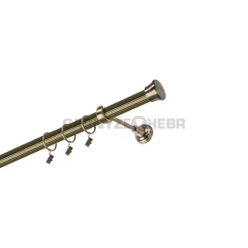 Garnýž kovová 480 cm jednořadá 25 rýhovaná Fulda mosaz