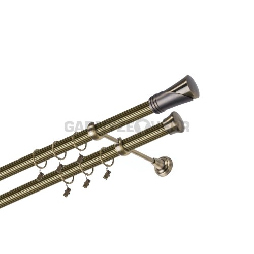 Garnýž kovová 160 cm dvouřadá - dvojitá 25/25 rýhovaná Duncan Mosaz