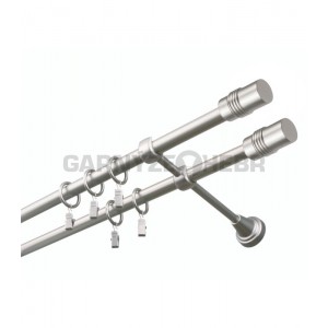 Garnýž kovová 100 cm dvouřadá - dvojitá 16 Cylinder double satina