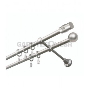 Garnýž kovová 100 cm dvouřadá - dvojitá 16 Cylinder satina