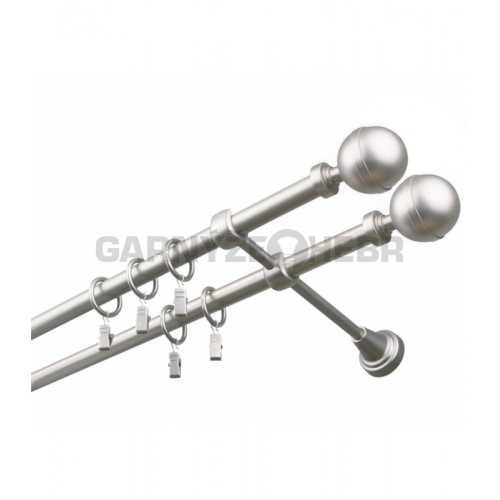 Garnýž kovová 110 cm dvouřadá - dvojitá 16 Kalisto double satina