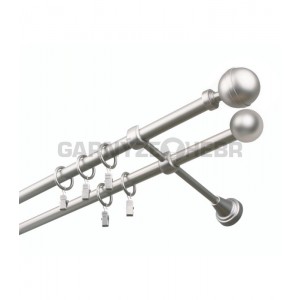 Garnýž kovová 260 cm dvouřadá - dvojitá 16 Kalisto satina