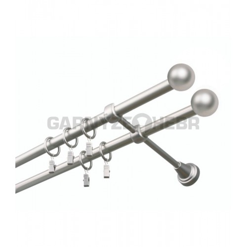 Garnýž kovová 400 cm dvouřadá - dvojitá 16 Koule satina