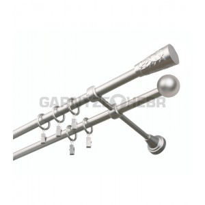 Garnýž kovová 100 cm dvouřadá - dvojitá 16 Sevilla satina