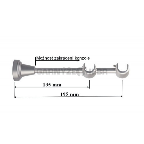 Konzole 2-řadá pro tyč 16mm - satina