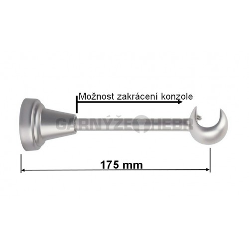 Konzole 1-řadá pro tyč 16mm - satina