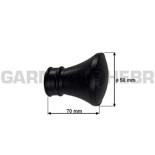 Koncovka pro tyč 25mm Žezlo - černá