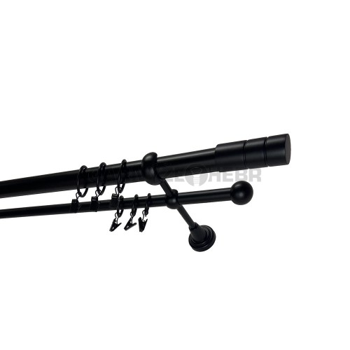 Garnýž kovová 380 cm dvouřadá - dvojitá 25 Cylinder černá