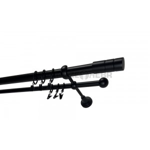 Garnýž kovová 320 cm dvouřadá - dvojitá 25 Cylinder černá