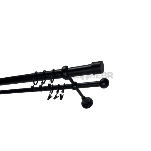 Garnýž kovová 200 cm dvouřadá - dvojitá 25 Pullo černá