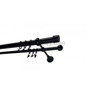 Garnýž kovová 320 cm dvouřadá - dvojitá 25 Pullo černá