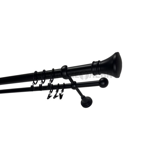 Garnýž kovová 200 cm dvouřadá - dvojitá 25 žezlo černá