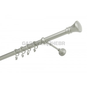 Záclonové tyče kovové 4m, žezlo, matná stříbrná