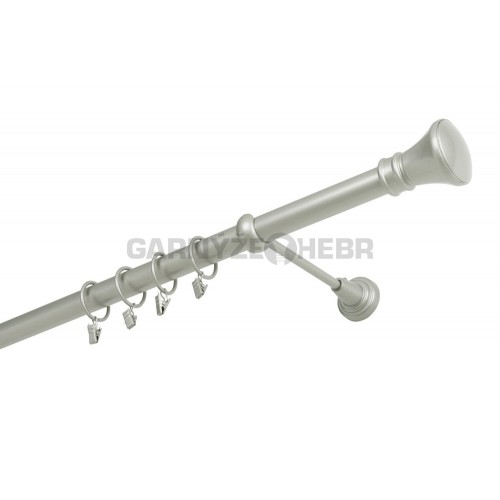Garnýž kovová 460 cm jednořadá 25 žezlo stříbrná mat