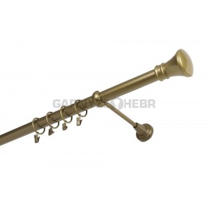 Záclonové tyče kovové 4m, žezlo, antické zlato