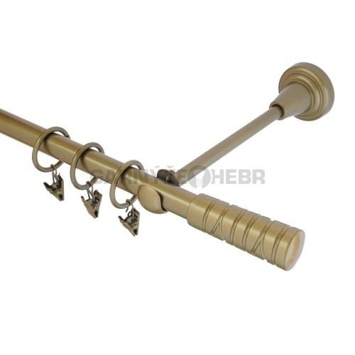 Garnýž kovová 320 cm jednořadá 16 torino zlatá antik