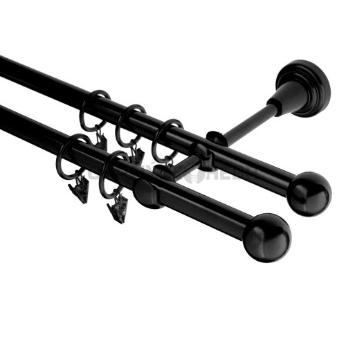 Garnýž kovová 480 cm dvouřadá - dvojitá 16 koule černá