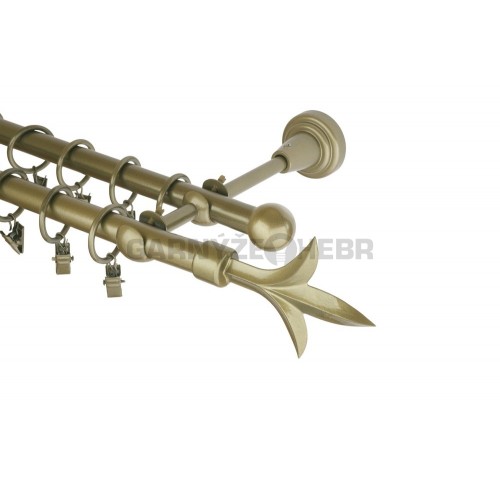 Garnýž kovová 480 cm dvouřadá - dvojitá 16 lilie zlatá antik