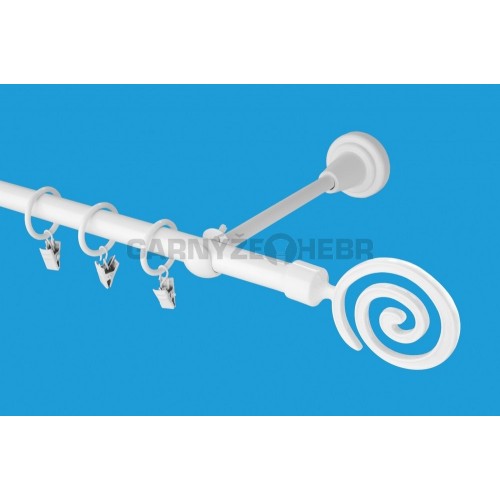 Garnýž kovová 320 cm jednořadá 16 Tornado bílá