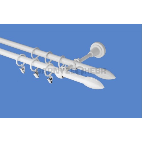 Garnýž kovová 400 cm dvouřadá - dvojitá 16 Špice double bílá