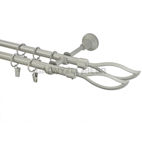 Garnýž kovová 480 cm dvouřadá - dvojitá 16 blesk double matná stříbrná