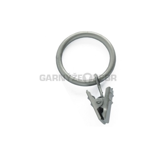 Kroužek s žabkou pro tyč 16mm - stříbrná mat