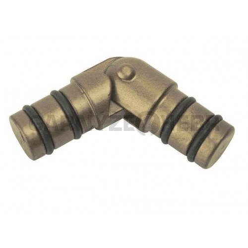 Spojka rohová pro tyč 16mm - zlatá antik