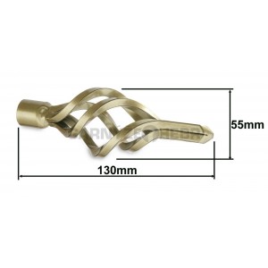 Záclonová tyč kovová 3m, azur, tmavá zlatá