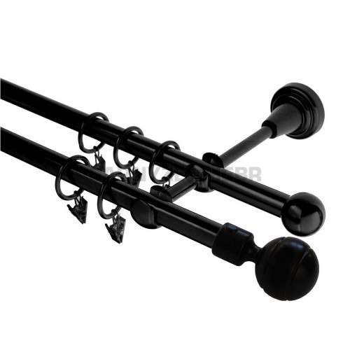 Garnýž kovová 150 cm dvouřadá - dvojitá 16 paola černá