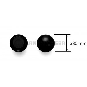 Garnýž kovová 2m, koule, černá / záclonová tyč