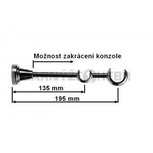 Konzole 2-řadá pro tyč 25/16mm - onyx 
