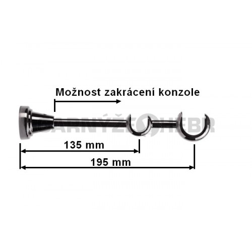 Konzole 2-řadá pro tyč 25/16mm - onyx