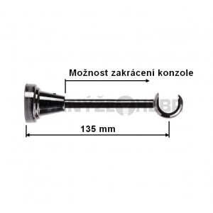Konzole 1-řadá pro tyč 25mm - onyx