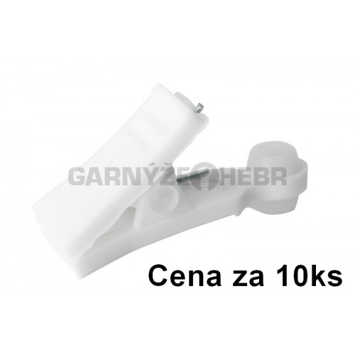 Žabka pro stropní kolejnici PVC bílá / 10kusů