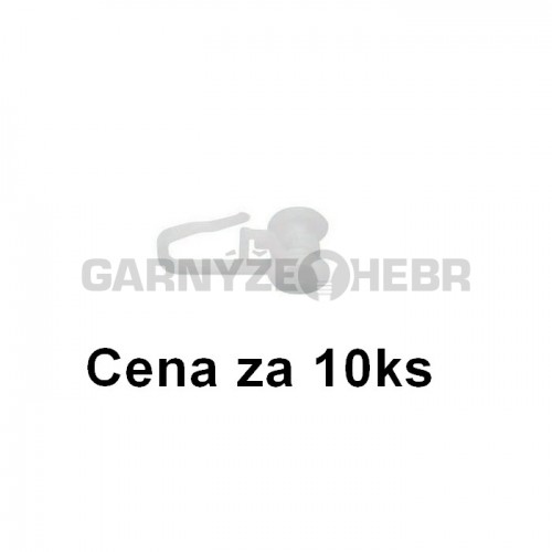 Háček pro stropní kolejnici PVC bílá / 10kusů