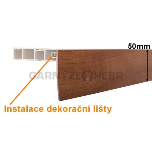 Dekorační lišta PVC odstín OŘECH - 1 běžný metr